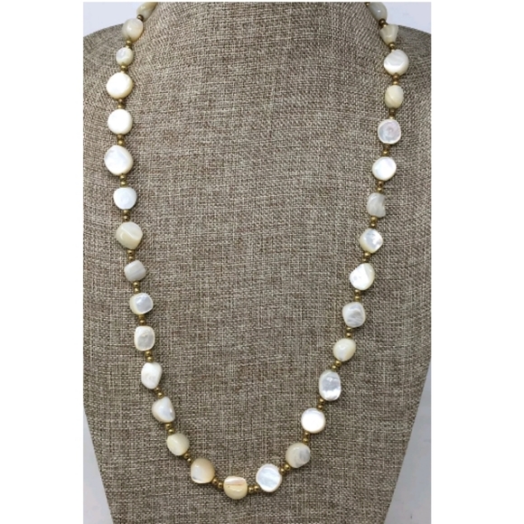 Vintage Chunky Balamuti Mother of Pearl Necklace 30" - Picture 2 of 6